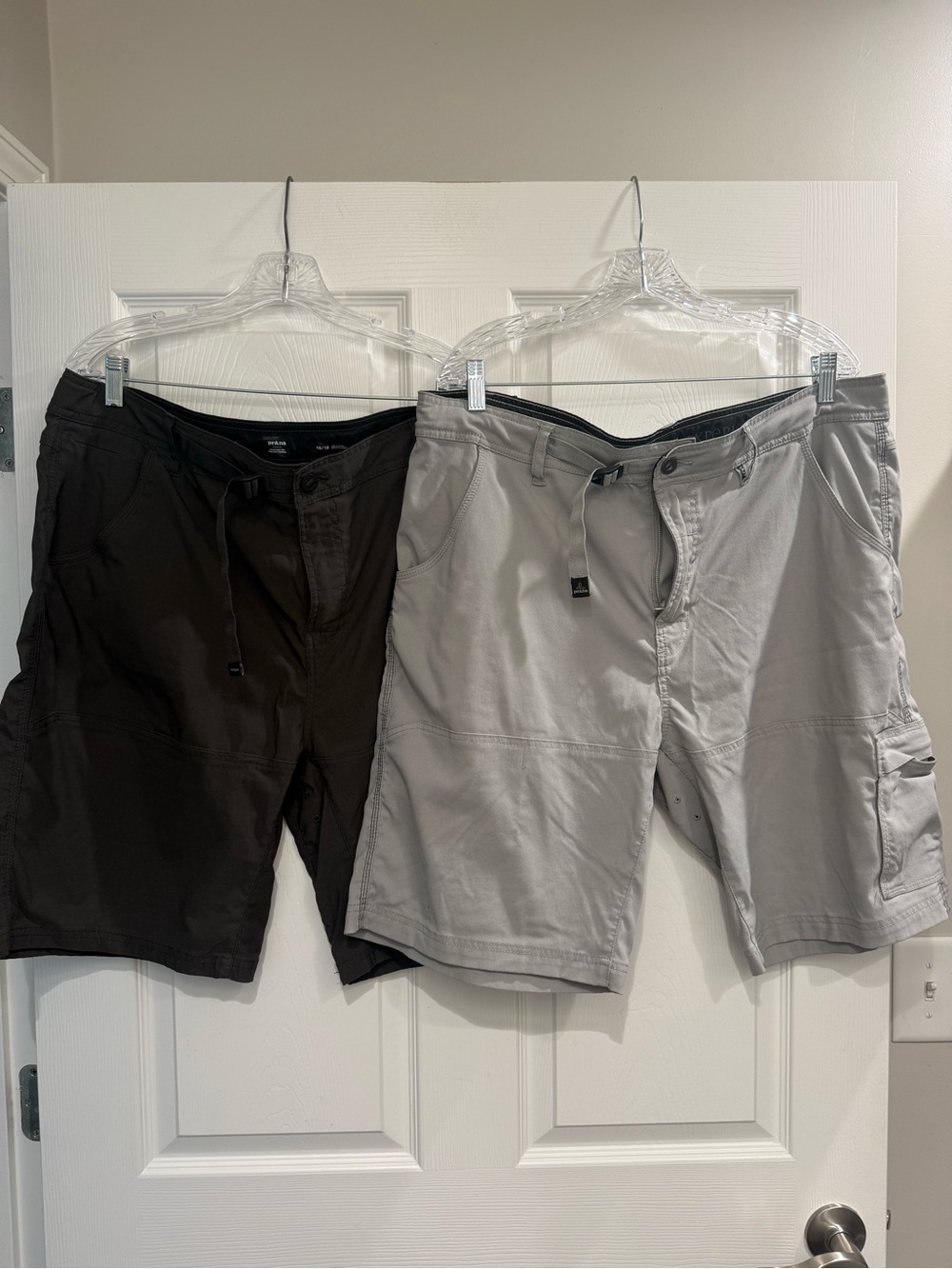 prAna Standard Fit Men's Shorts Size 40 gray and charcoal set of 2 10inch length